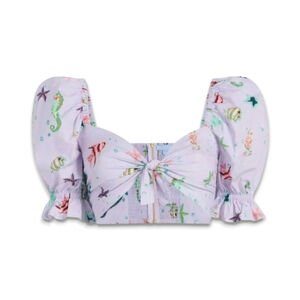 Hill House Magical Sea Creatures The Isabella Cotton Beach Crop Top Women S NWT